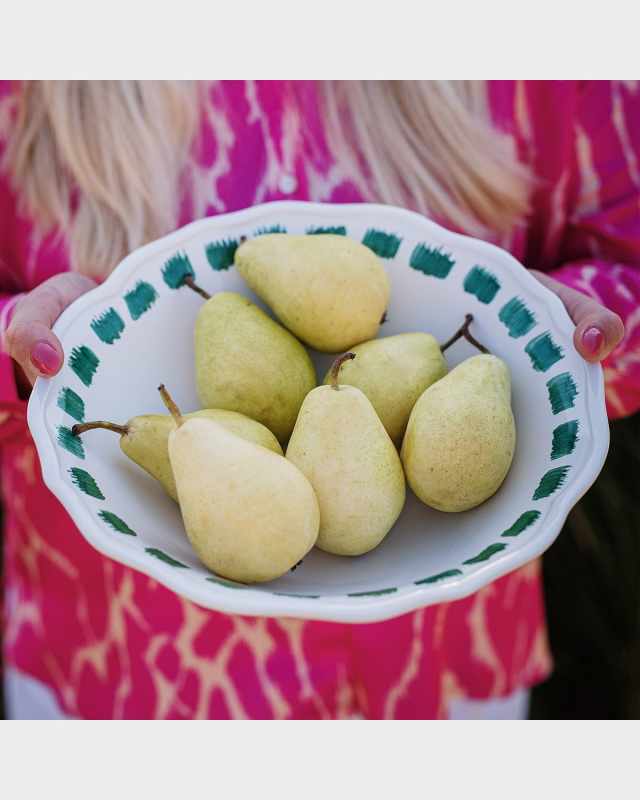 Lisbon Green Stitch Serving Bowl